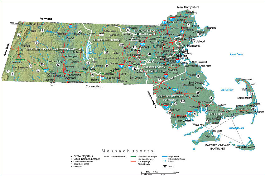 Massachusetts State Map