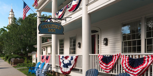 Deerfield Inn Exterior Porch View 500x250 - Distinctive Inns of New England