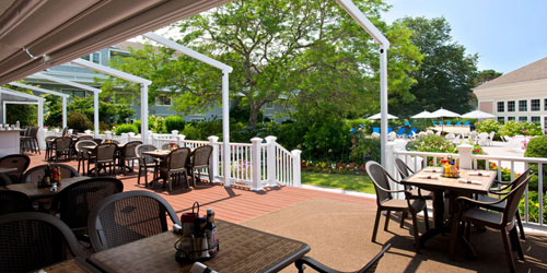 Outdoor Dining Patio 500x250 - Cape Codder Resort & Spa - Hyannis, MA