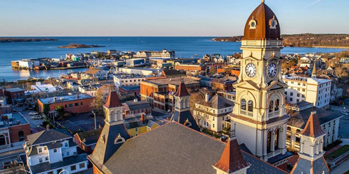 Downtown Gloucester & City Hall Aerial View - Great Things To Do