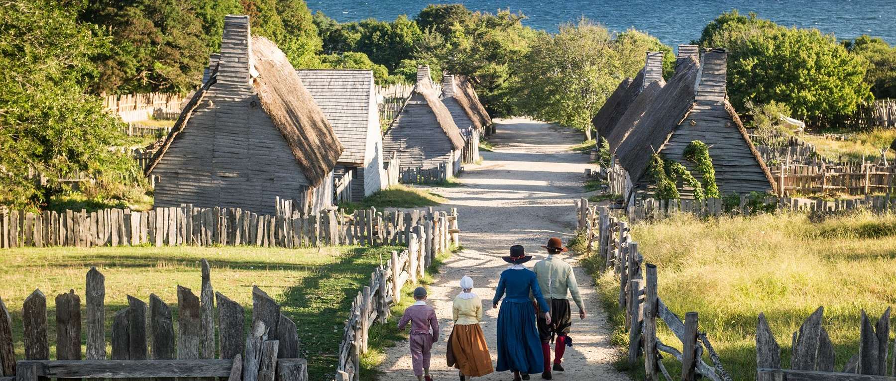 Spring View of Plimoth Patuxet Museums in Plymouth, MA