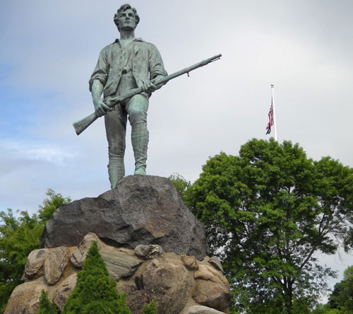 Minuteman Statue Summer View in Lexington, MA - Photo Credit Greater Merrimack Valley